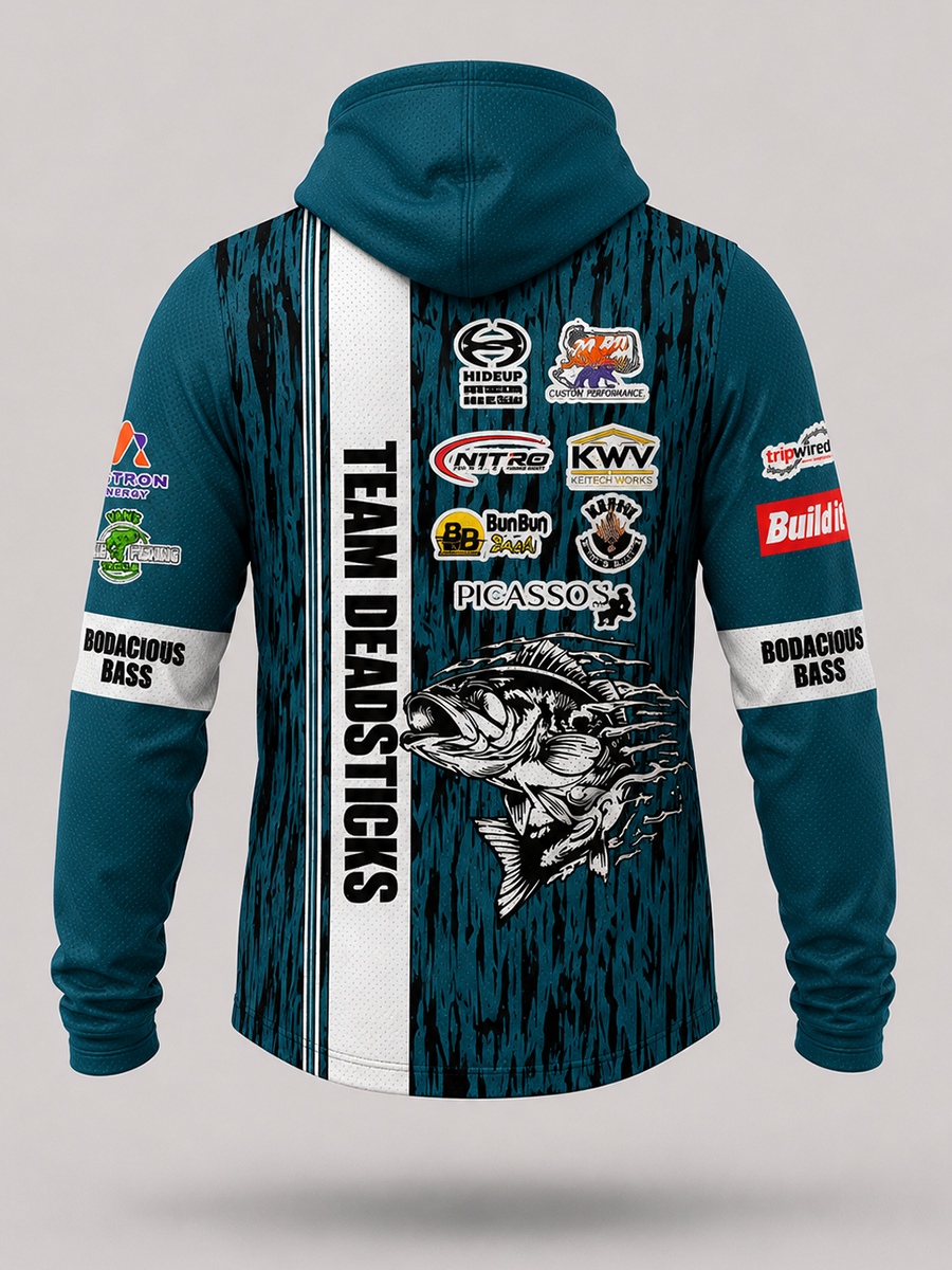 Fishing Hoodies back view